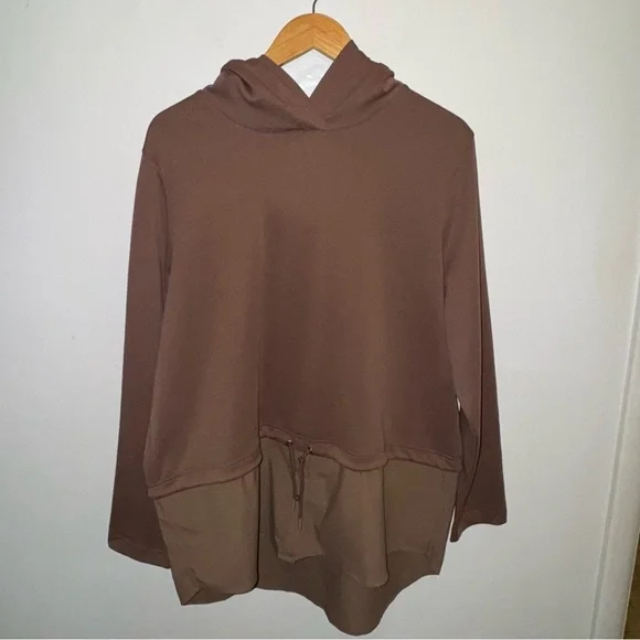 Athleta Gallery Hoodie Pullover Tunic Top Shirttail Women’s Size Extra Large - Picture 2 of 11